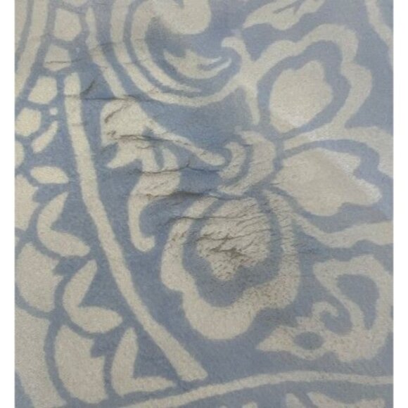 Blue Sheer Square Scarf With Paisley Bandana Design Lightweight 25x26 Inches - Picture 5 of 5